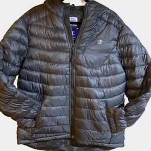 Champion Insulated Hooded Puffer Jacket Gray